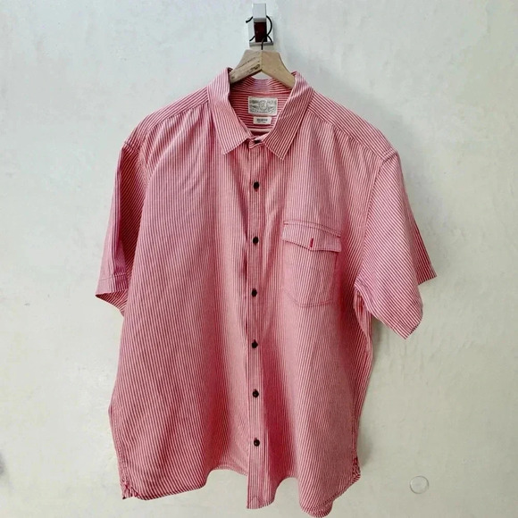 Lucky Brand Other - Lucky Brand || Men's Shop Chore Shirt Hearty Cotton Red & Cream XX-Large